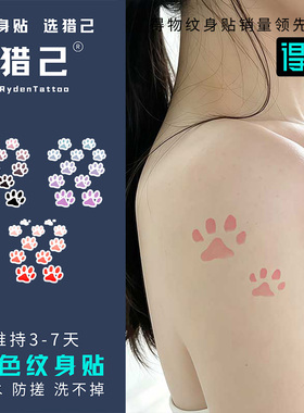 猫咪温变纹身贴·全是猫爪体温变色可爱套装爱心猫咪萌宠专用