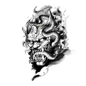 羡物鬼面蛇影同款 脖子翅膀果汁纹身贴防水男女持久草本