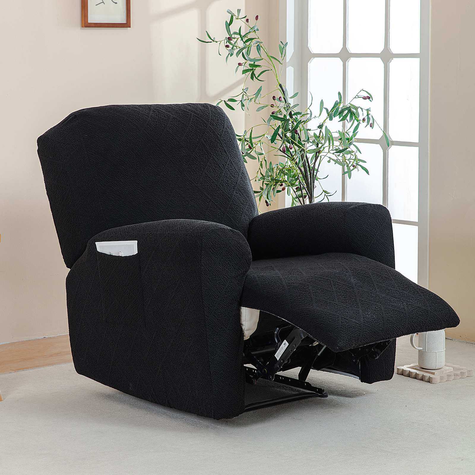 新款提花简约单人沙发民宿酒店样板间电动椅子套休闲躺椅沙发套罩