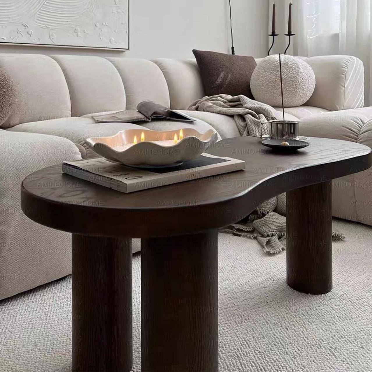 复古侘寂风实木小茶几客厅家用小户型中古原木矮桌子高级感小茶桌