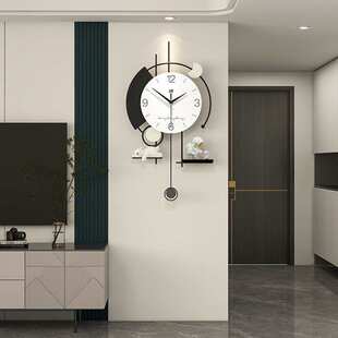 挂钟客厅高级感家用钟表现代简约挂墙餐厅玄关装饰摆件免打孔时钟