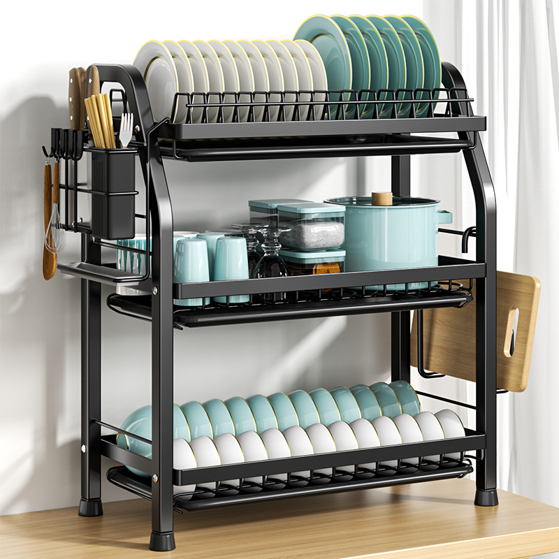 厨房沥水碗碟收纳架分层置物架子