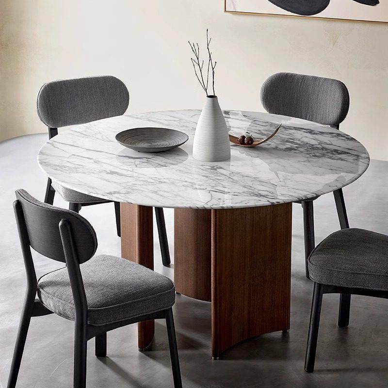 FOMAX意大利天然大理石圆餐桌现代简约轻奢实木极简餐桌椅组合,住宅家具,大理石餐桌,淘宝优惠券,粉丝福利购,淘宝优惠卷