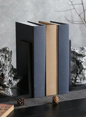 新中式水墨太湖石摆件书挡书立石头样板间书房电视柜假山软装饰品