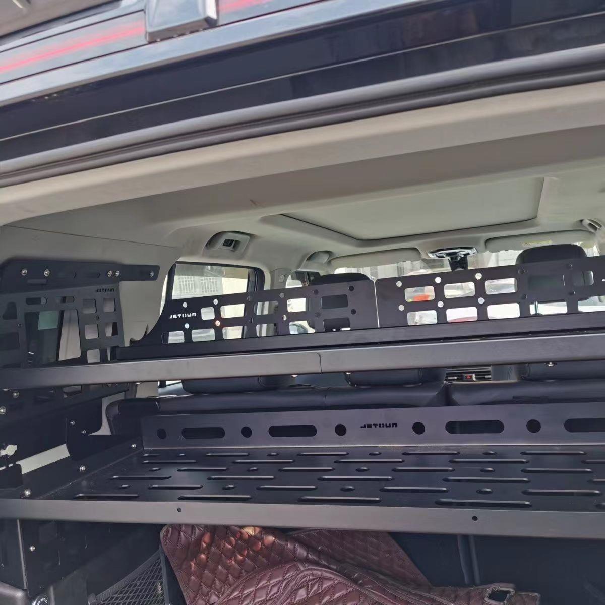 捷途旅行者后备箱置物架山海T2收纳箱碳钢改装尾箱储物盒拓展架