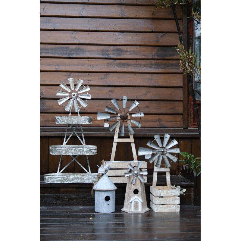 佳鲤推荐铁艺复古做1风车摆件户外花园庭院布置别墅民宿装饰造景