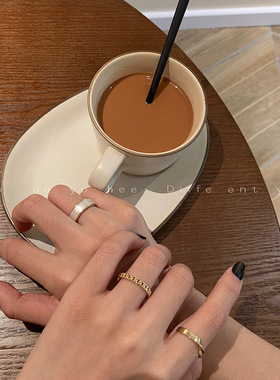 14K镀金时尚素圈戒指4