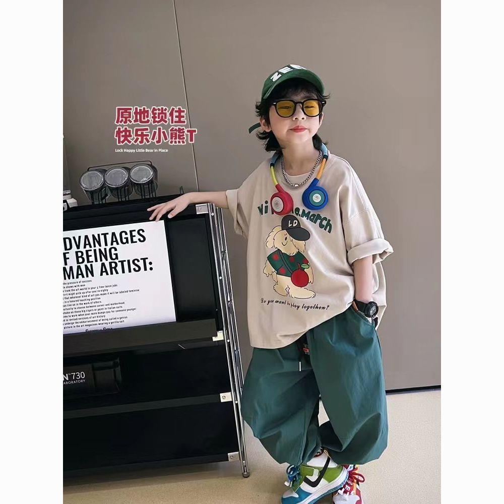 儿童裤子男童休闲裤夏季2026新款韩版中大童哈伦束脚长裤宽松潮流