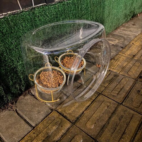 猫碗防雨罩喂食器防雨罩透明可视猫粮碗防雨罩结实可承重防鼻涕虫