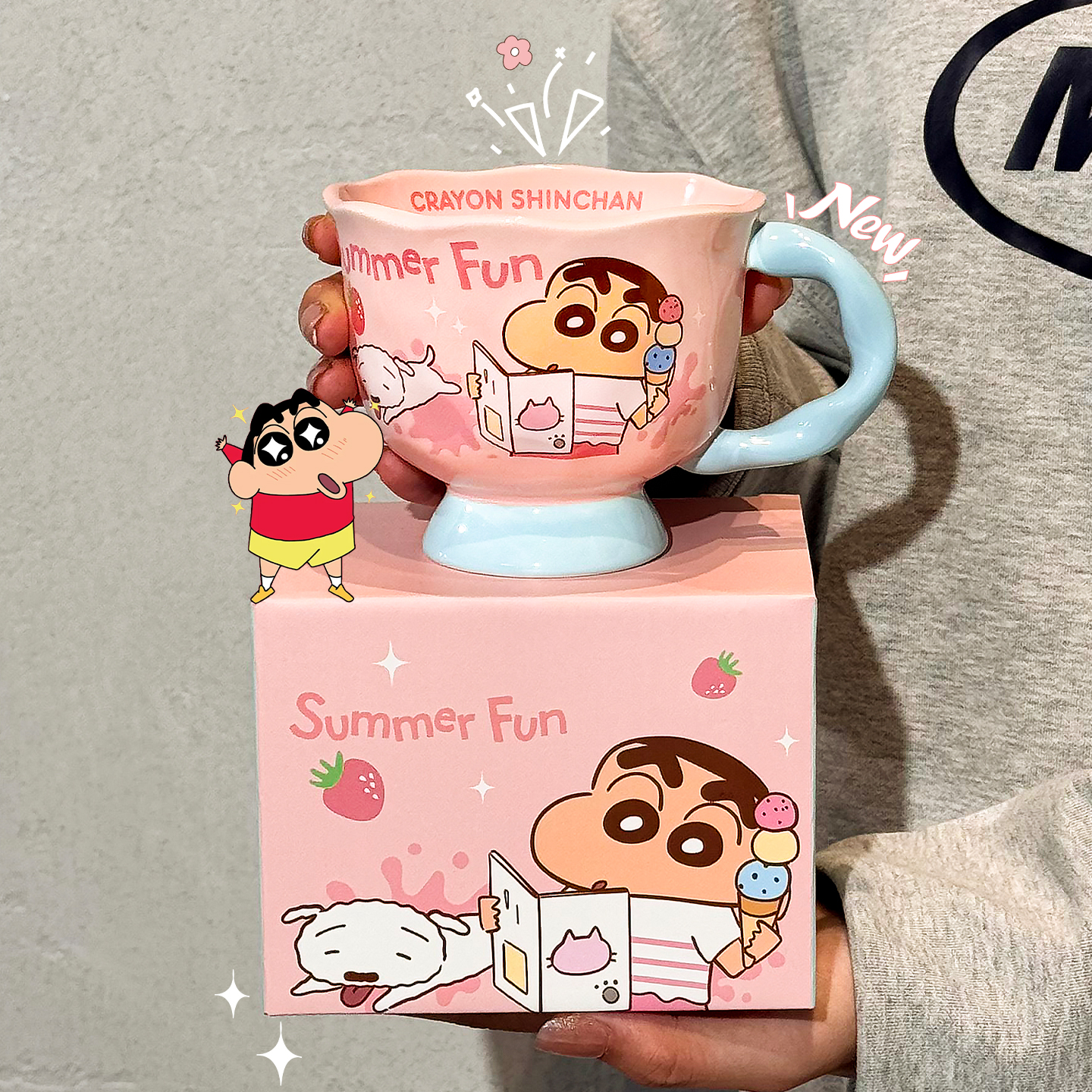 可爱蜡笔小新杯子女士高颜值