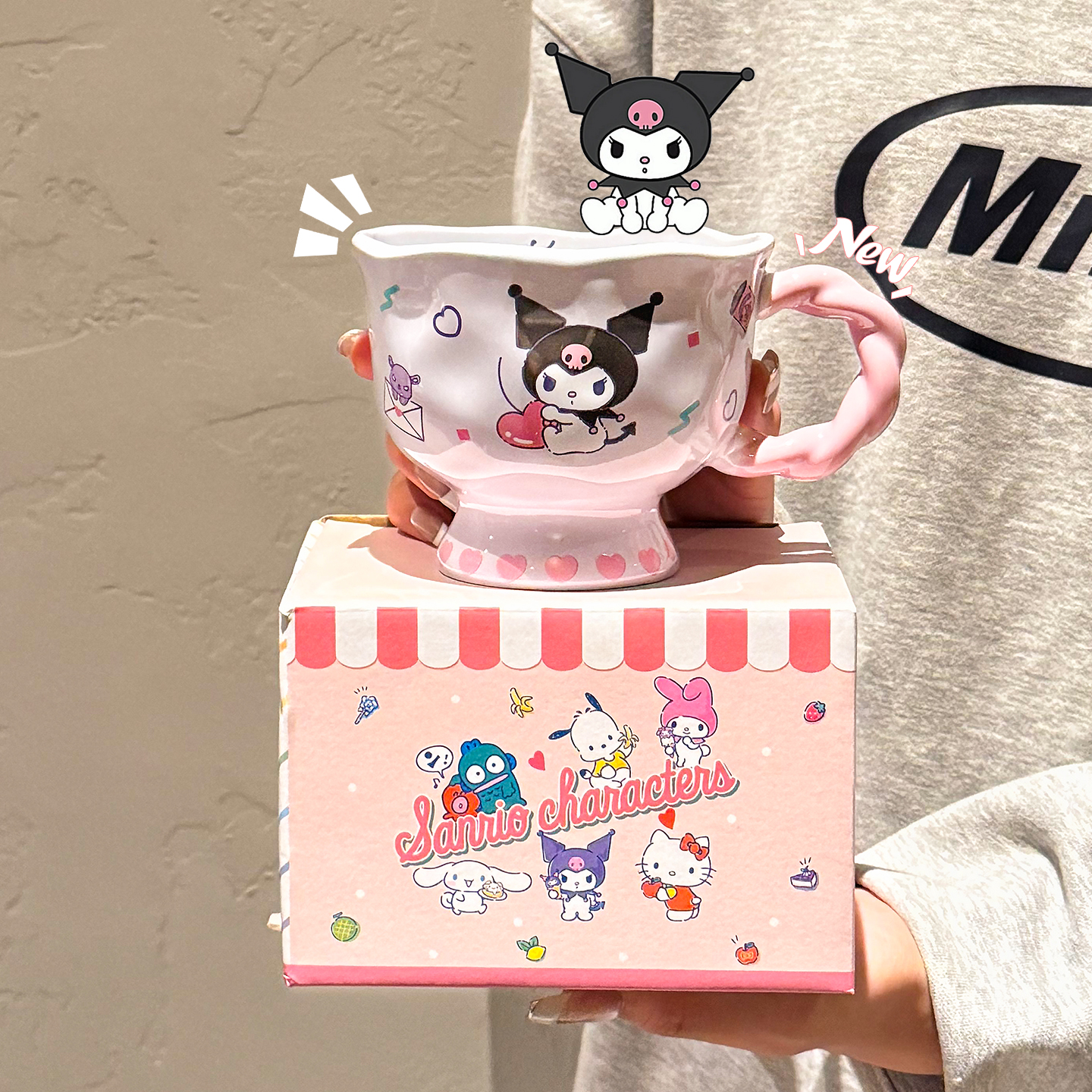 正版三丽鸥马克杯陶瓷高脚杯家用