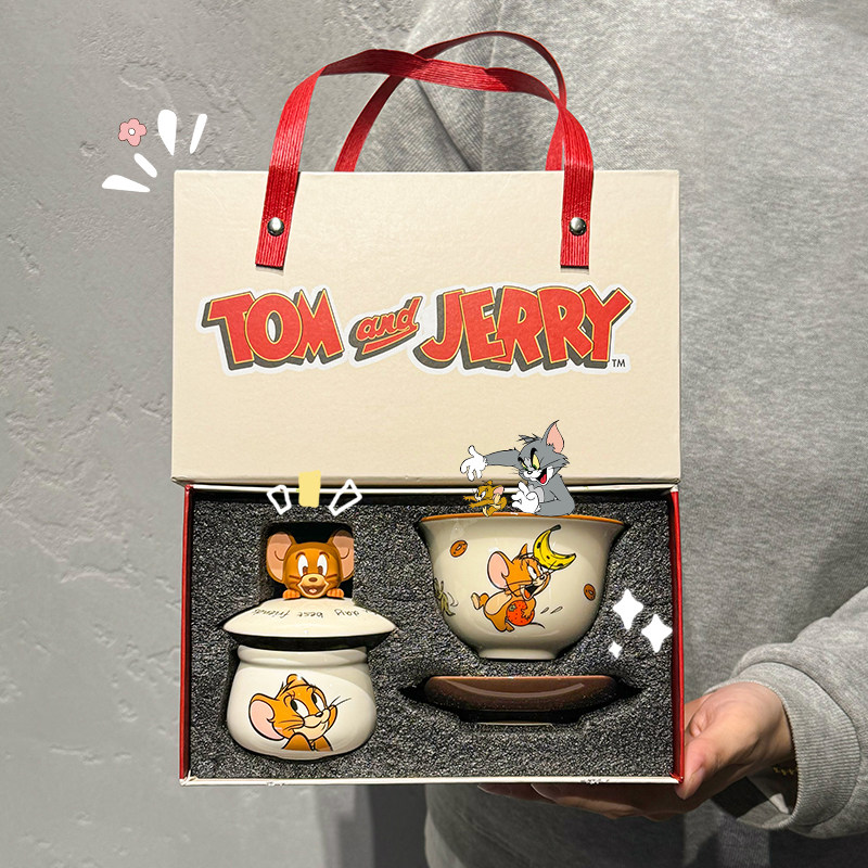 正版猫和老鼠盖碗茶杯功夫茶具套装新婚礼物高颜值生日礼物伴手礼,餐饮具,盖碗,淘宝优惠券,粉丝福利购,淘宝优惠卷