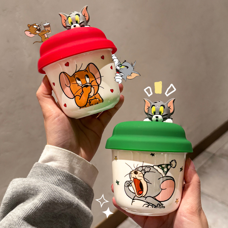 猫和老鼠咖啡杯新款陶瓷带盖杯子