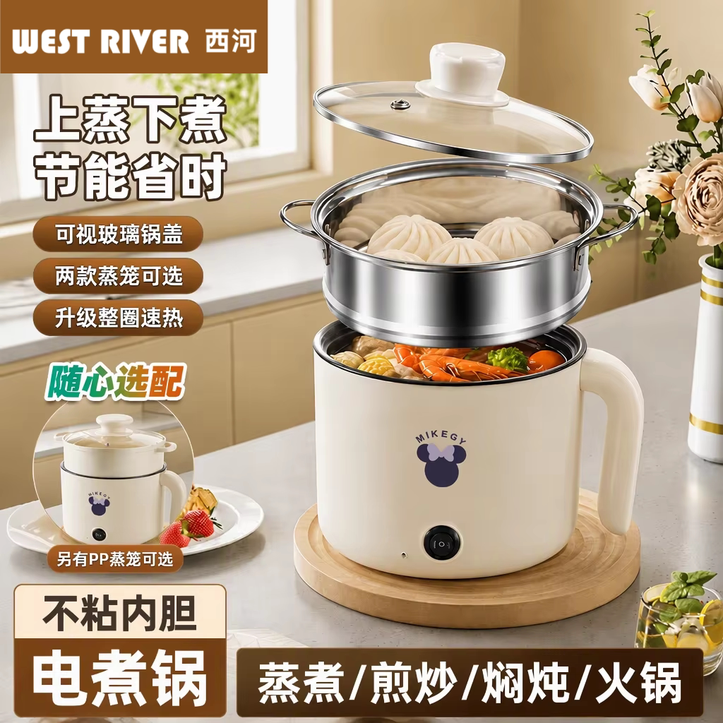 德国一体电煮锅多功能小型电饭煲家用电火锅学生宿舍电炒锅电热锅