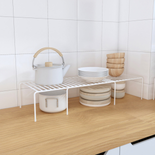 伸缩橱柜内分层架放锅架加宽加长碗碟分隔置物架厨房台面储物架