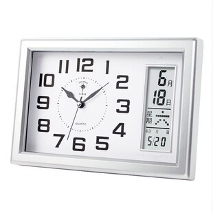 简约座钟挂钟客厅钟表座挂两用挂钟居家万年历农历温度座钟