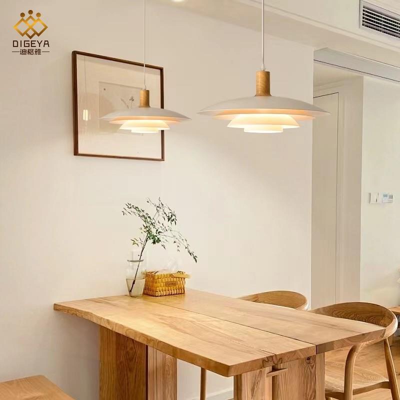 创意日式原P木753色丹麦H5餐厅客木厅灯吊简约实LED吧台阳台走廊