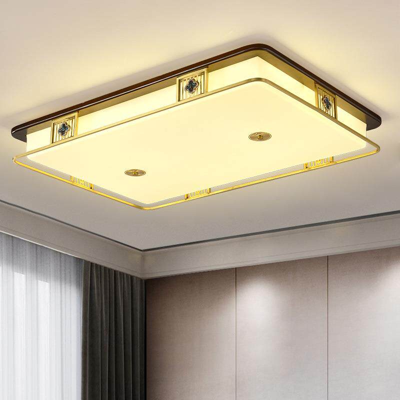 新中式全吸顶灯客厅厅气书大房灯饰禅意764中国风灯具创餐意房铜