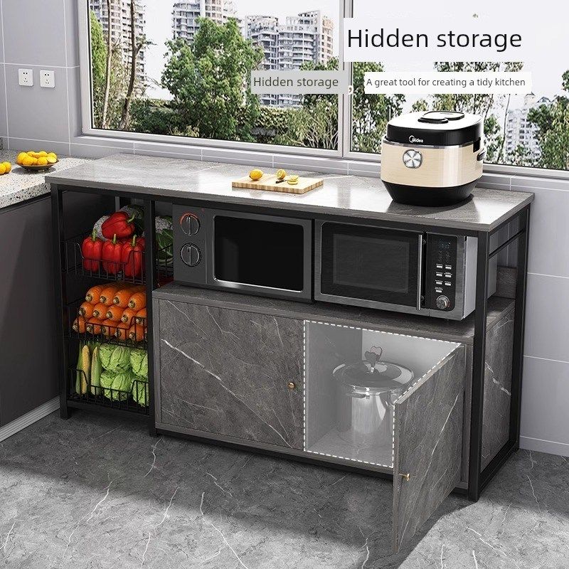 厨房多功能置物架落地多层微波炉收纳架家用橱柜靠墙一体储物窄柜,厨房/烹饪用具,微波炉置物架,淘宝优惠券,粉丝福利购,淘宝优惠卷