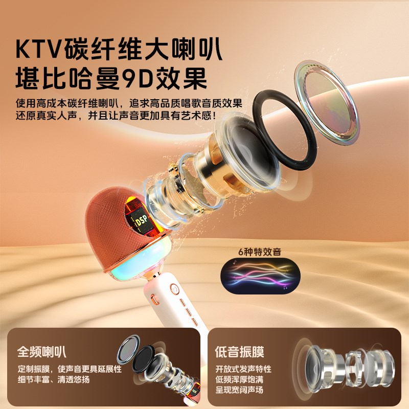 话筒音响一体麦克风全民K歌无线蓝牙手机唱歌神器儿童家用娱乐KTV