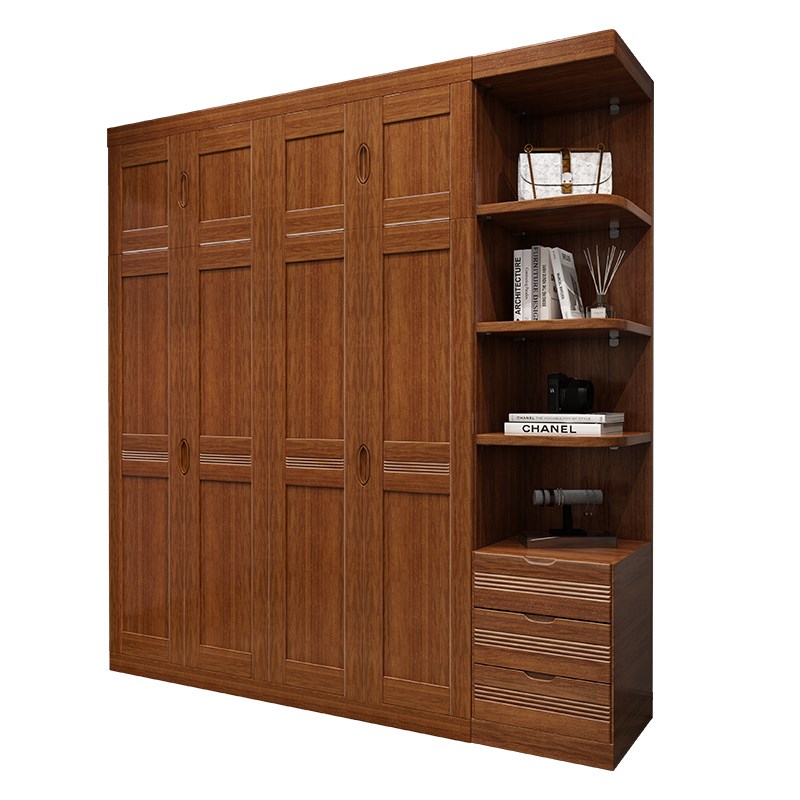 雅麦嘉胡桃木实木衣柜新中式衣柜家用卧室大容量储物收纳衣柜
