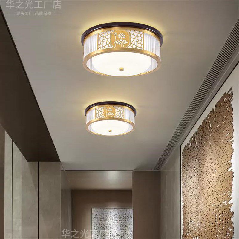 新中式过道灯走廊灯led高级楼道阳台灯入户门玄关小尺寸吸顶灯