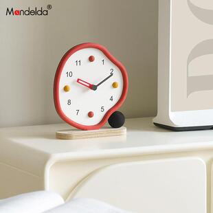 满得达家居客厅台式座钟玄关电视柜卧室创意时钟桌面摆件装饰品