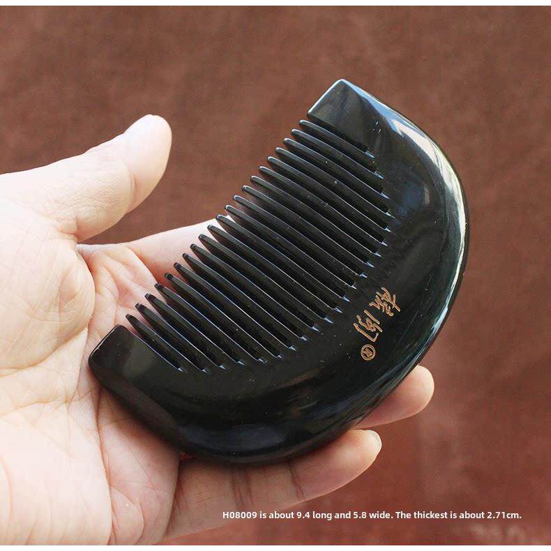 宝宝梳小号随身特厚黑水牛角梳天然手工角尖打磨H080制一物一图