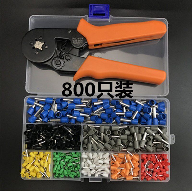 厂家直销800只装VE管形端w子8合1组合套装冷压端子接线预绝缘端子