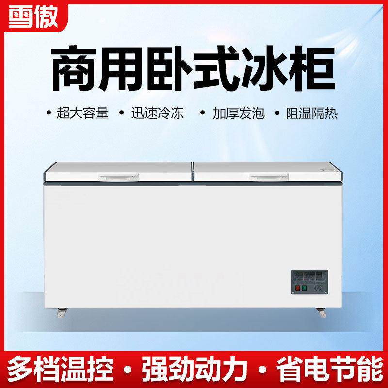 商用卧式冰柜酒店餐厅冰柜冷藏猪肉鸡肉冷冻柜厨房冰箱