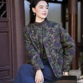 短款 羽绒服 觅萝香原创 绢纺印花老料长袖 40MM香云纱 90白鹅绒