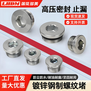 内六角金属密封螺纹堵头ED密封堵头碳钢堵头防尘防油保护金属堵头