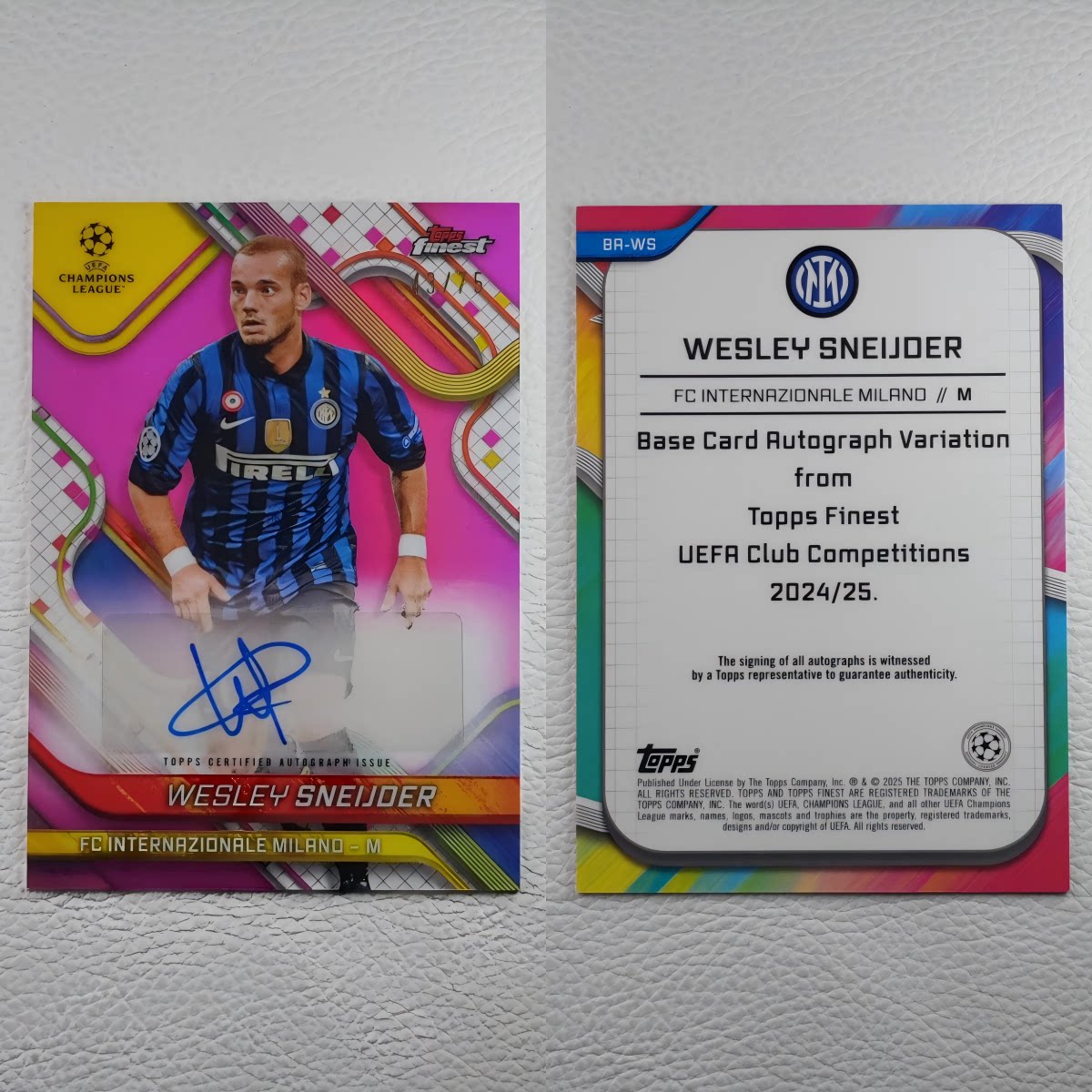 TOPPS 2025 国际米兰 斯内德 75编限量 球员亲笔签名球星卡