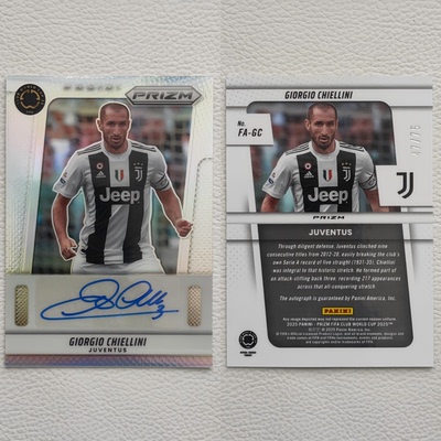 Panini 世俱杯Prizm元年 尤文图斯 基耶利尼 亲笔签字 球星卡周边
