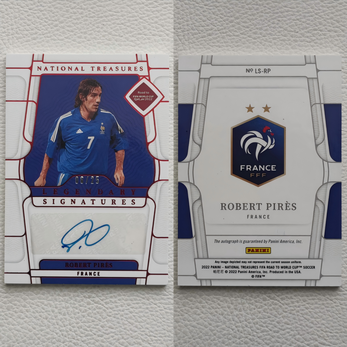 Panini 2022 世界杯 国宝 法国 皮雷斯 Pires 亲笔签名球星卡礼物