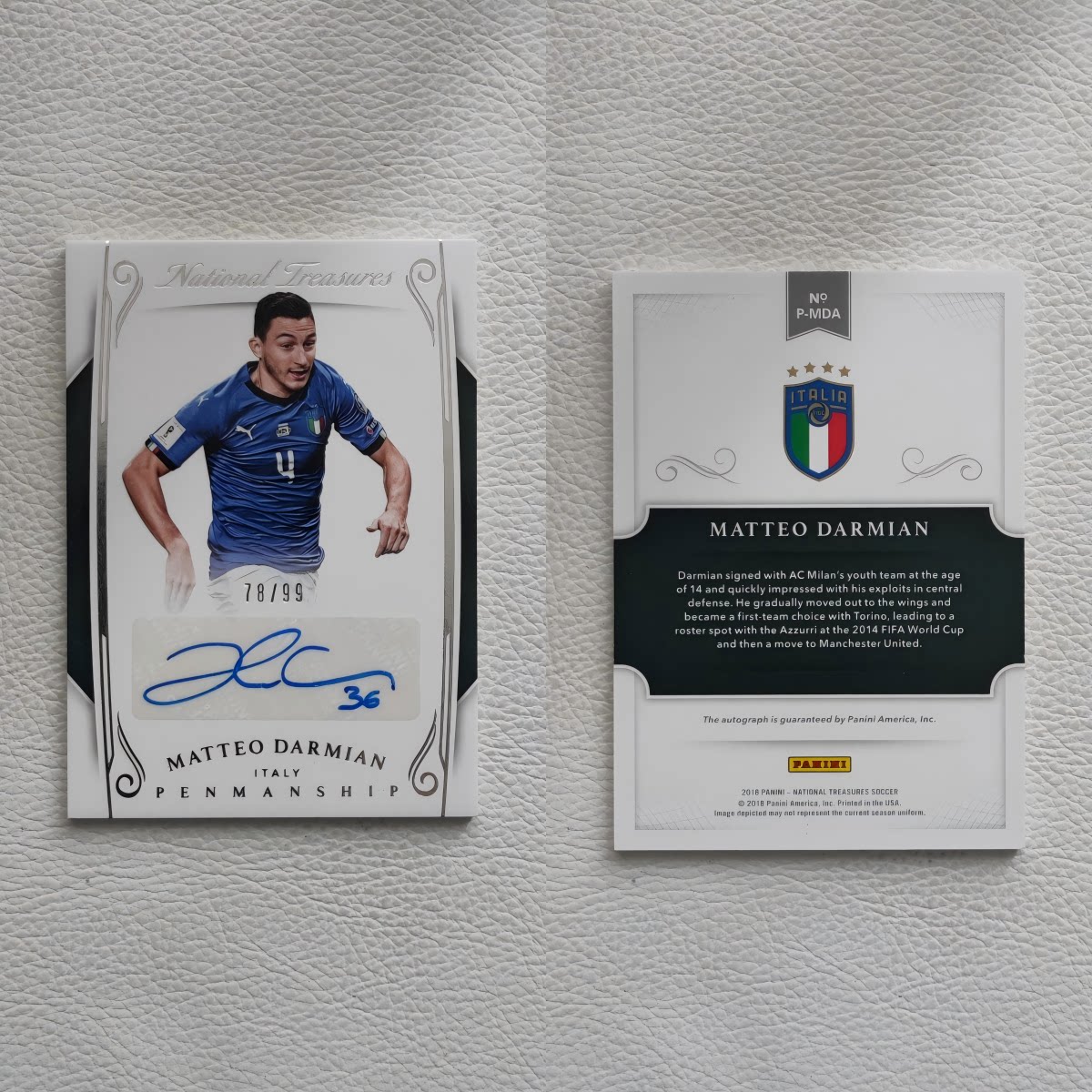 Panini 2018 世界杯国宝元年 意大利 达米安 亲签 球星卡 礼物