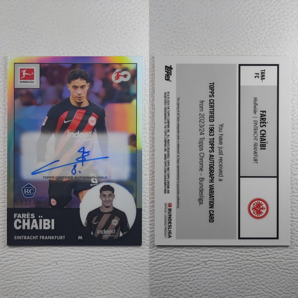 Topps 德甲Chrome 法兰克福 Frankfurt 沙伊比 亲签 签字 球星卡