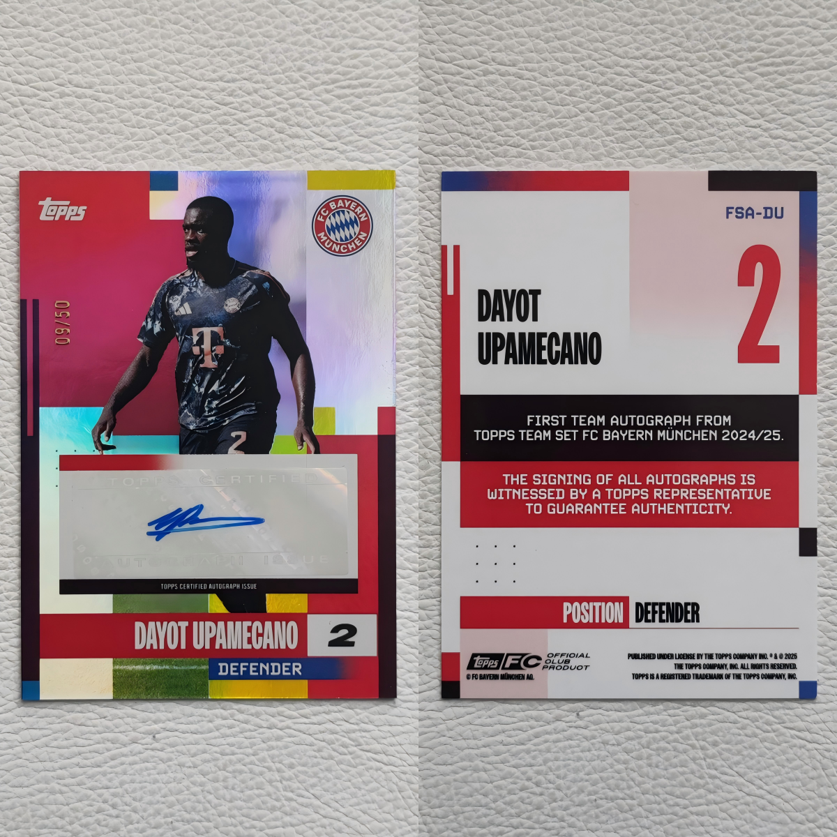 TOPPS Team 拜仁慕尼黑 乌帕梅卡诺 亲签 签名 签字 球星卡 周边