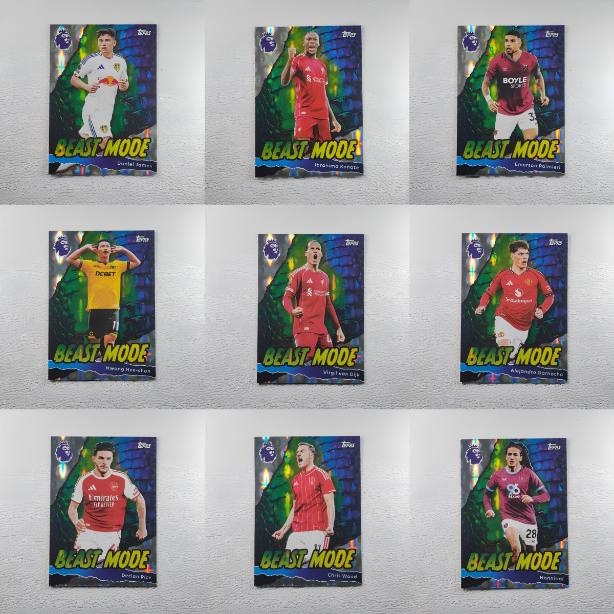 2025-26赛季 Topps 英超 BEAST MODE 范戴克 赖斯 加纳乔 球星卡