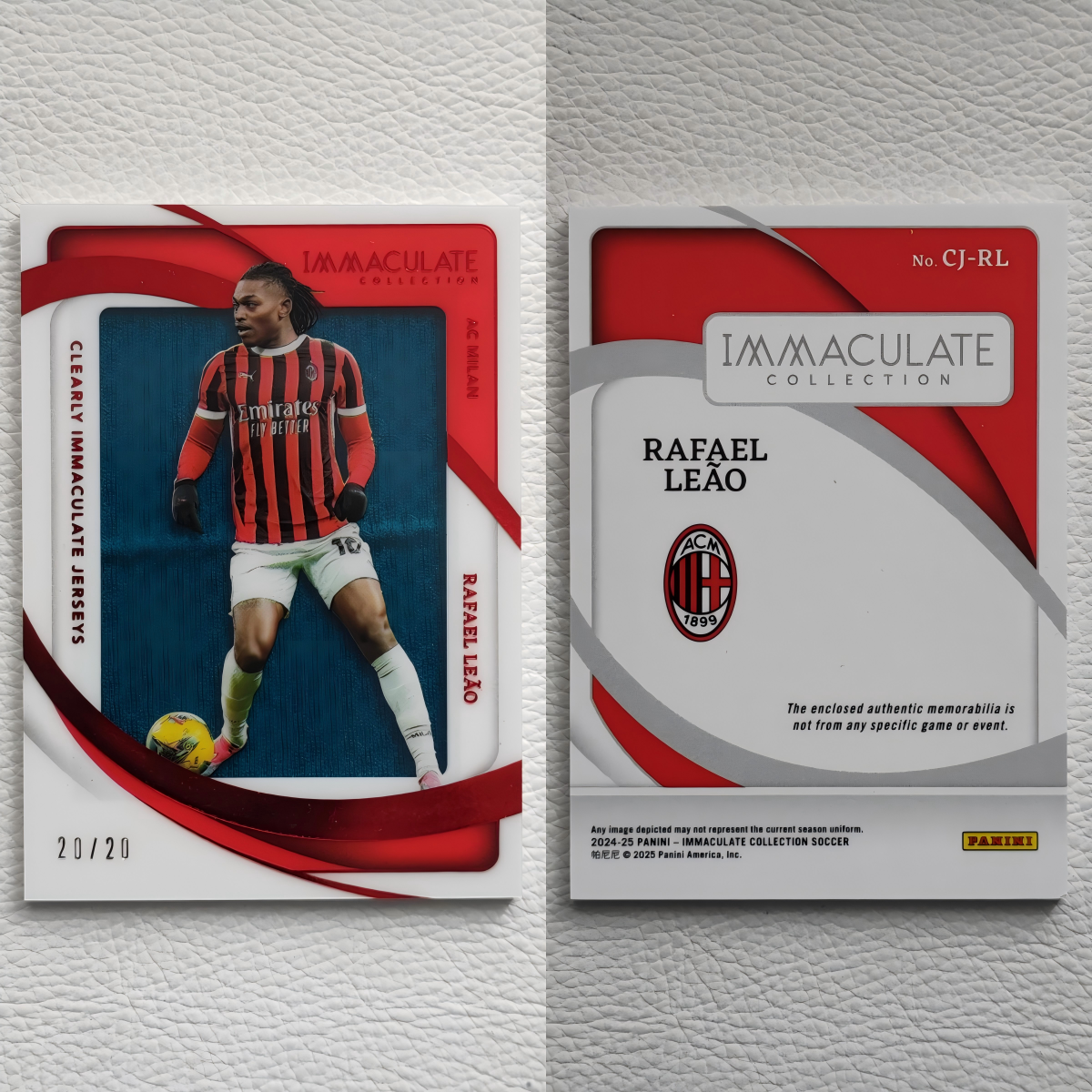 Panini IMMACULATE AC米兰 莱奥 LEAO 球员 球衣物料 球星卡 周边