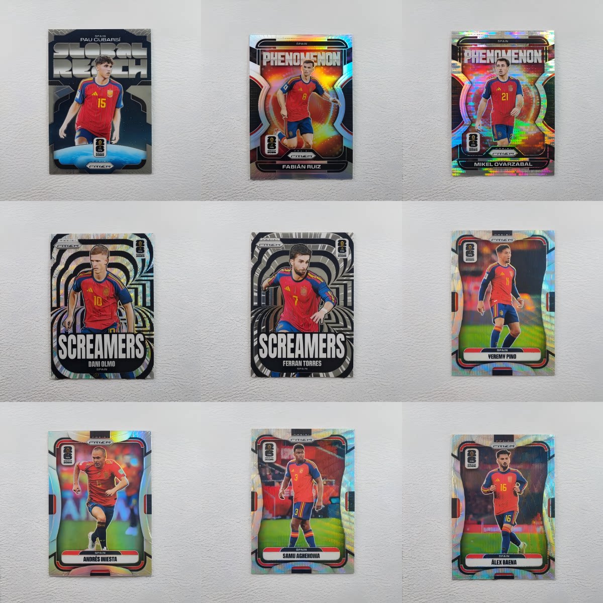 Panini 2026 世界杯 Prizm 西班牙 库巴西 托雷斯 伊涅斯塔球星卡