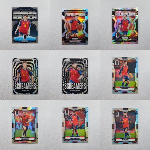 Panini 2026 世界杯 Prizm 西班牙 库巴西 托雷斯 伊涅斯塔球星卡