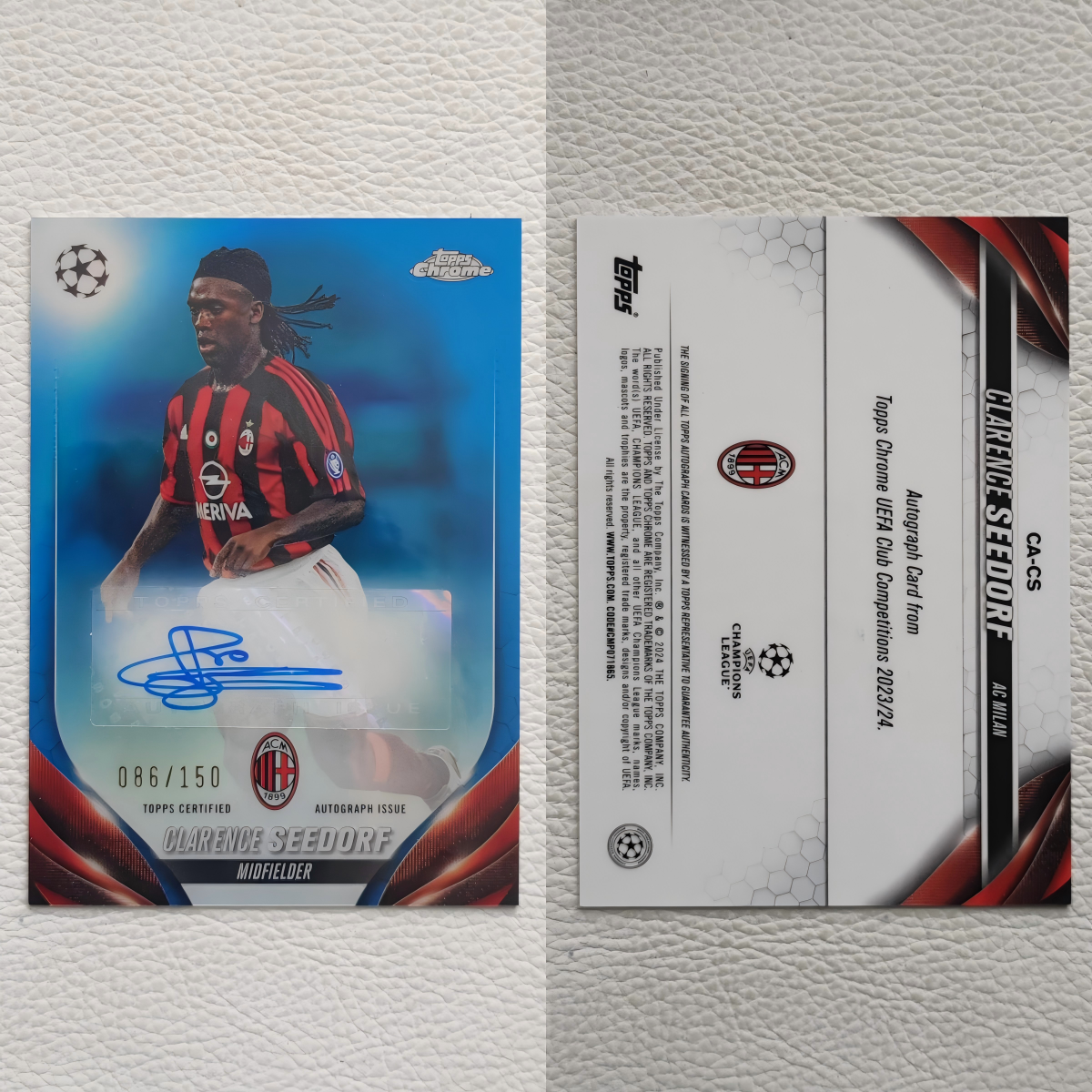 TOPPS CHROME AC米兰 西多夫 亲签 签名 签字 球星卡 周边 礼物