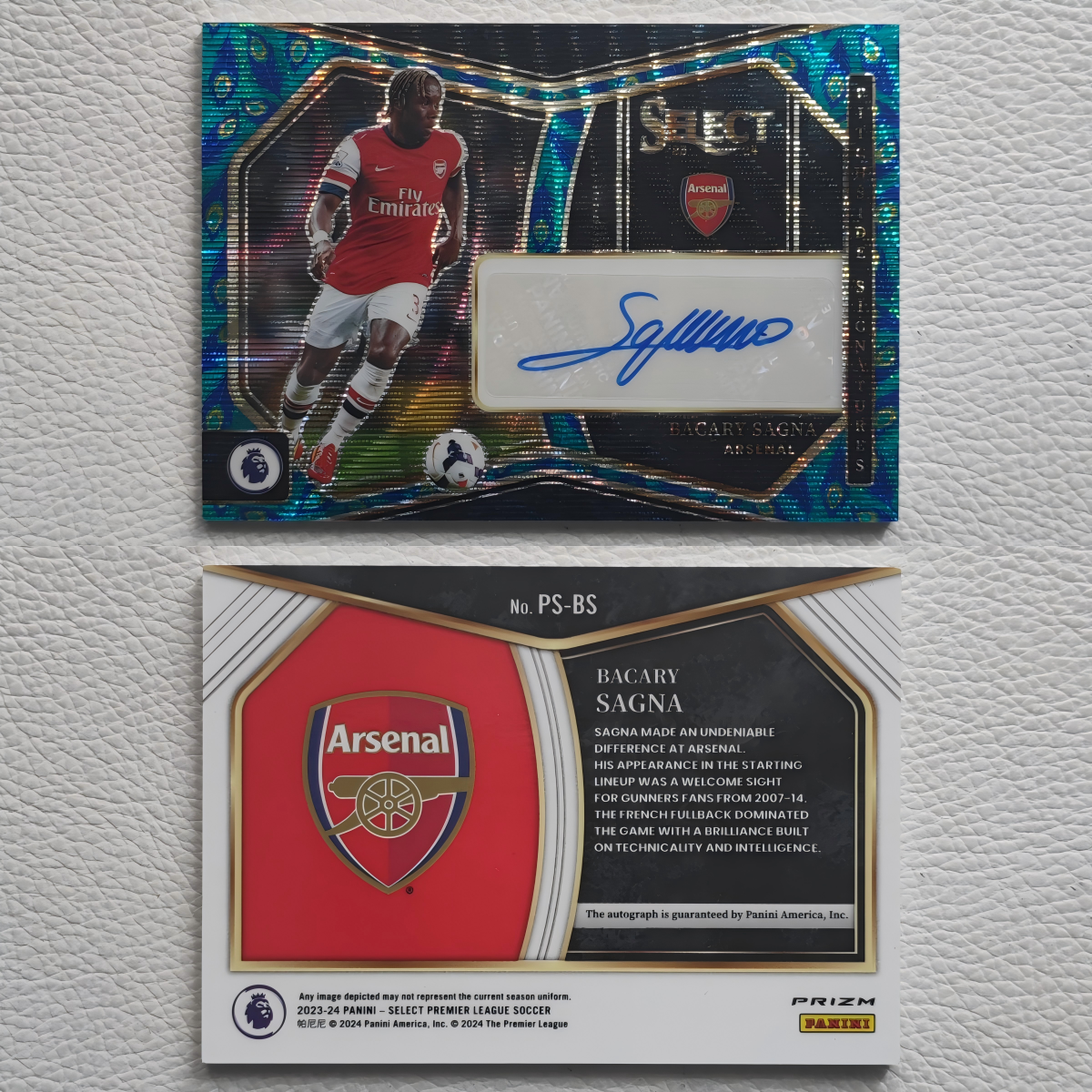 Panini Select 阿森纳 萨尼亚 亲签 签名 签字 球星卡