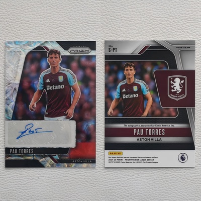 Panini Prizm 阿斯顿维拉 保 托雷斯 Pau Torres 亲签 签名球星卡