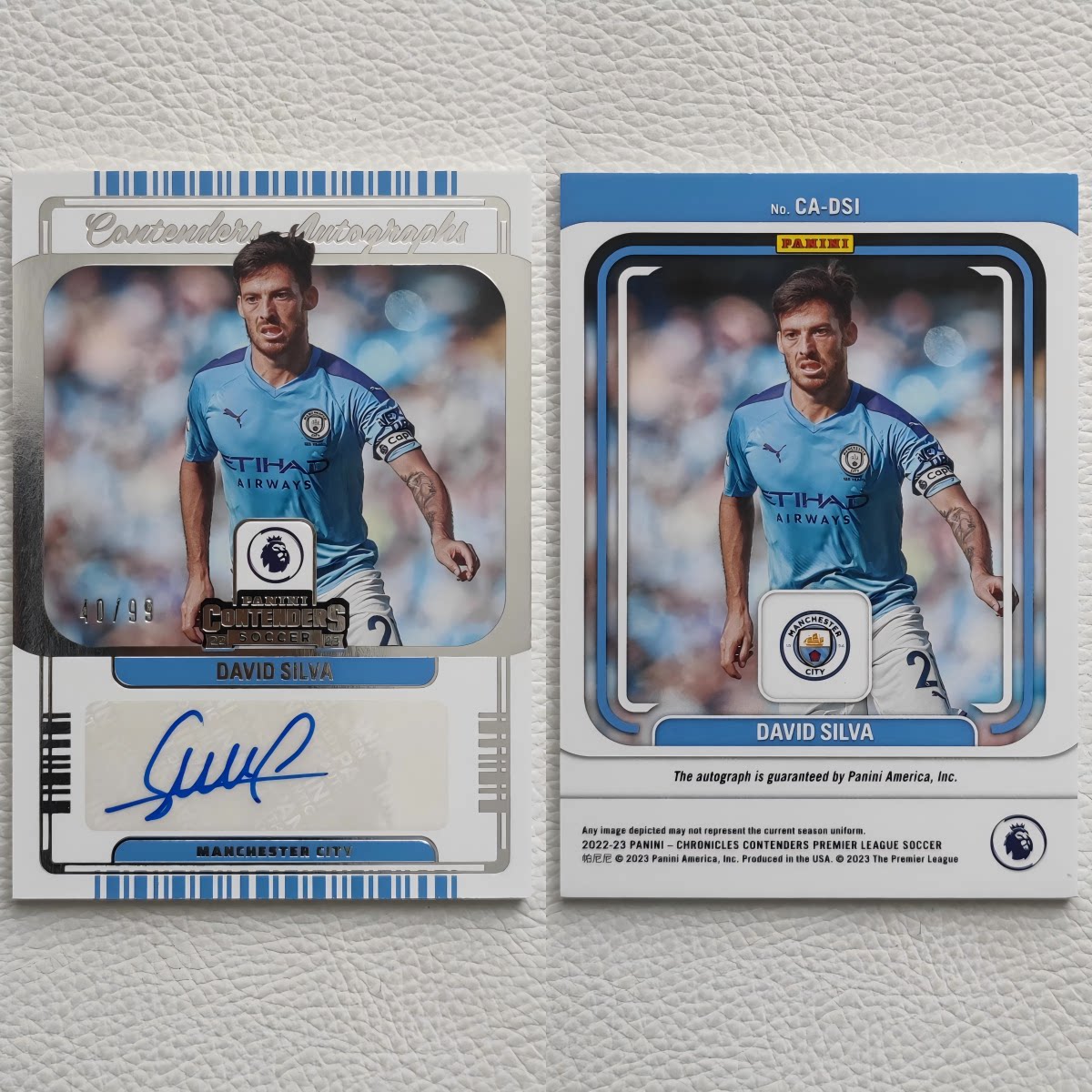 Panini 英超 曼城 球票 大卫席尔瓦 SILVA 亲签 签字 球星卡 周边