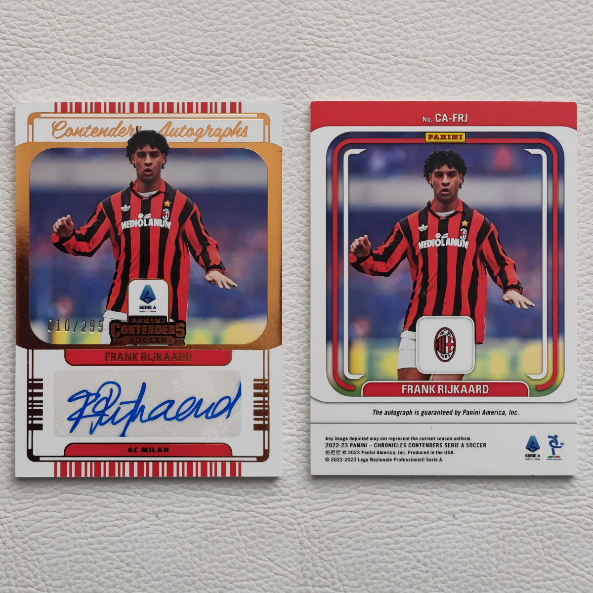 Panini 2022 意甲球票 AC米兰 里杰卡尔德 RIJKAARD 亲签 签名卡
