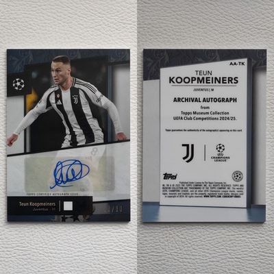 2025 TOPPS 欧冠博物馆 尤文图斯 库普梅纳斯 亲签 签字 球星卡
