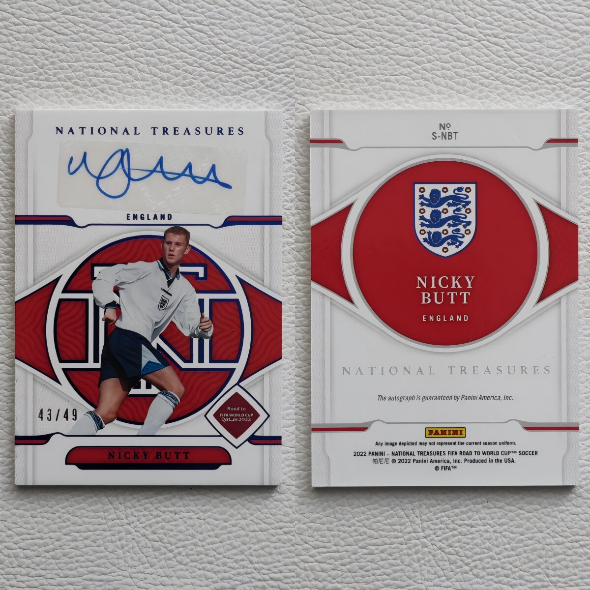 2022 Panini 世界杯国宝 英格兰 巴特 球员亲笔签名签字 球星卡