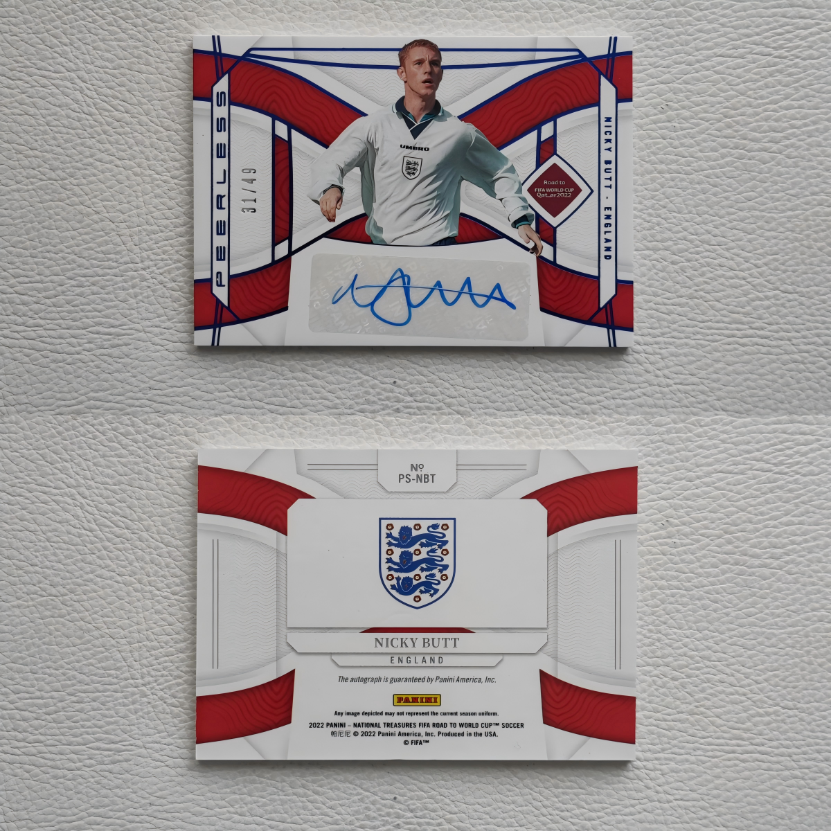 Panini 世界杯国宝 英格兰 曼联 巴特 亲签 签名 签字球星卡
